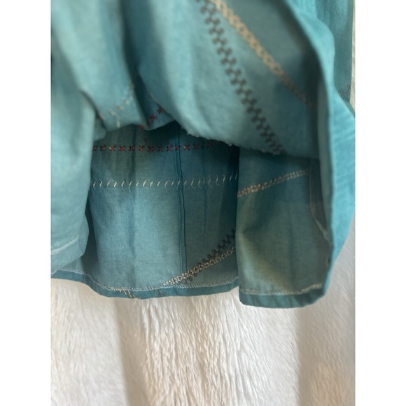 Vintage 80s Koret Embroidered Midi Skirt Size 24W Faux Suede Cottage Grannycore - Picture 5 of 11